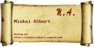 Miskei Albert névjegykártya