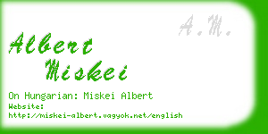 albert miskei business card